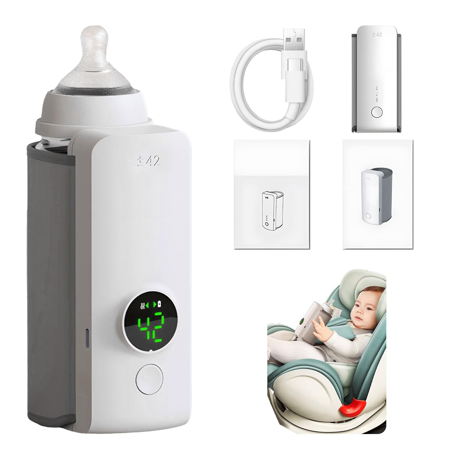 Portable Wireless Rechargeable Baby Bottle Warmer By Ovascass